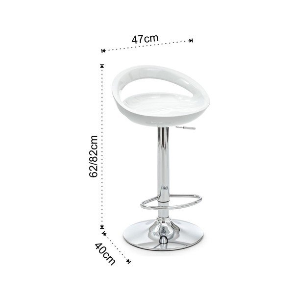 Set di sedie da bar bianca con altezza regolabile 2 pz (altezza della seduta 50 cm) Mirko – Tomasucci-image-4