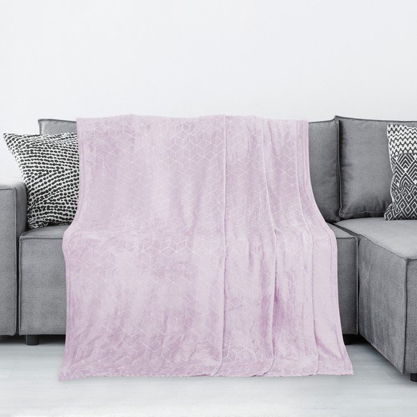 Coperta in microfibra rosa cipria Nessa, 150 x 70 cm - DecoKing-image-2