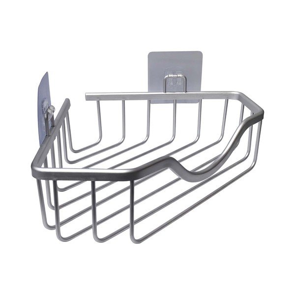 Mensola da bagno senza foratura/ad angolo color argento lucido in alluminio Filaire Aluminium – douceur d'intérieur-image-1