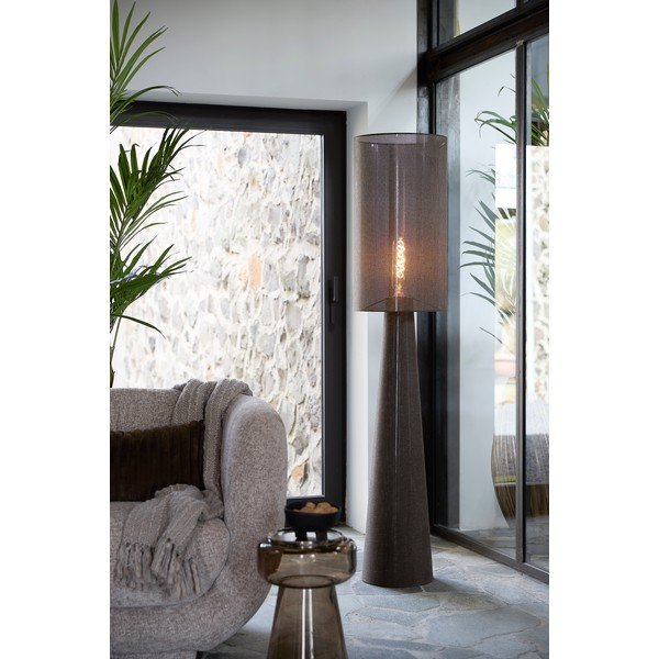 Lampada da terra marrone con paralume in tessuto (altezza totale 180 cm) Micky – Light & Living-image-1