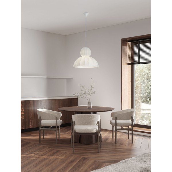 Lampadario bianco opaco in tessuto ø 50 cm Delina – Nova Luce-image-1