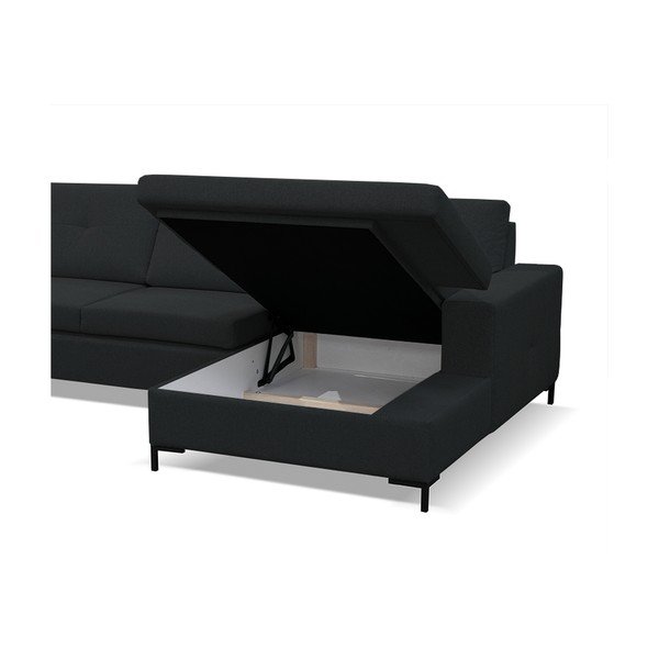 Divano letto angolare grigio antracite, angolo destro Moor - Ghado-image-3