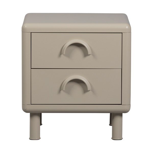 Comodino beige in metallo Rune – WOOOD