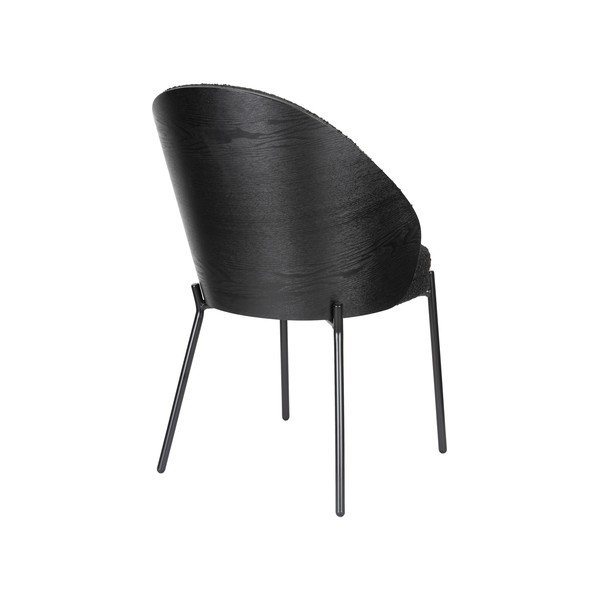 Sedia da pranzo nera in imbottito Rodin – Dutchbone-image-4