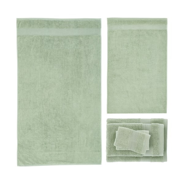 Set di asciugamani per viso e corpo tipo terry verdi in cotone 6 pz Anti-Bacterial – Catherine Lansfield-image-2