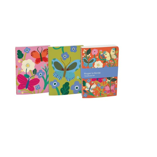 Set di 3 quaderni 64 pagine formato A6 Butterfly Garden - Roger la Borde-image-1