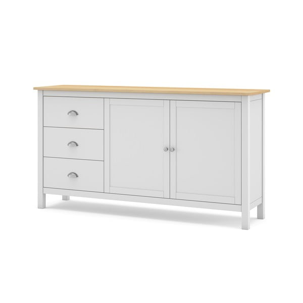 Cassettiera bassa in pino bianco/naturale 150x80,5 cm Misti - Marckeric-image-2