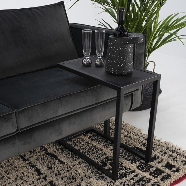 Tavolino con piano in rovere massiccio 50x30 cm Daniël – Spinder Design-image-1