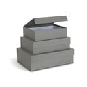 Scatole in set con coperchio grigie in cartone 3 pz 42,5x29,5x13 cm Kian Paper Laminate – Bigso