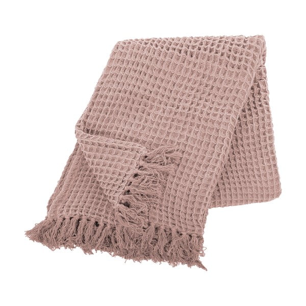 Coperta in cotone rosa, 130 x 170 cm Waffle - Tiseco Home Studio