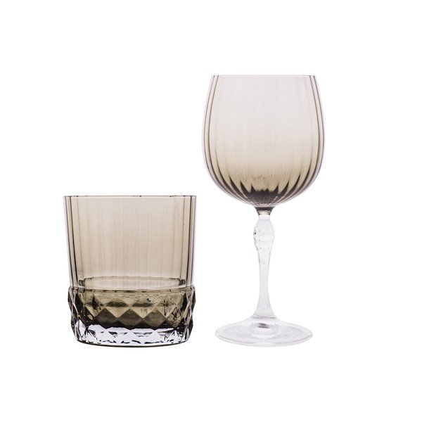 Set da 12 pezzi di bicchieri da acqua e da vino marroni Berlino - Villa Altachiara