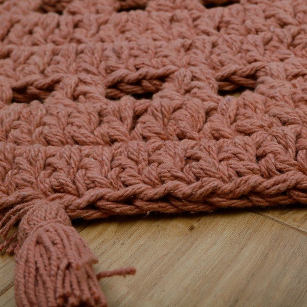 Tappeto a mano in cotone rosa antico, ø 120 cm Nila - Nattiot-image-3