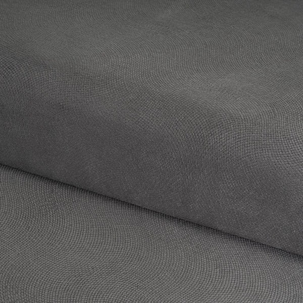 Poggiapiedi in velluto grigio scuro Estela - Casa Selección-image-1