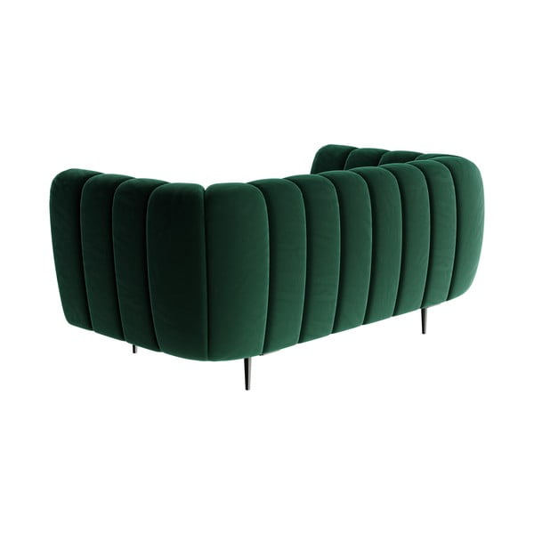 Divano in velluto verde scuro, 170 cm Shel - Ghado-image-2