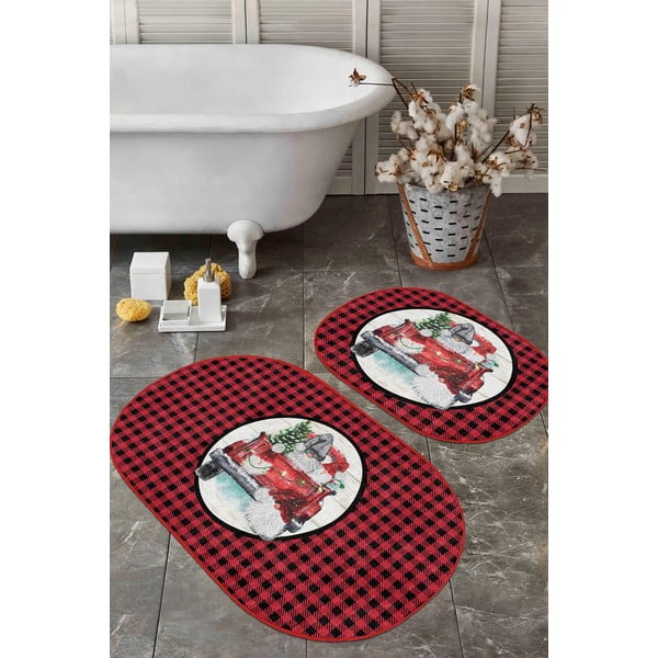 Set di tappetini per il bagno rossi/neri 2 pz 60x100 cm Full Ride – Mila Home-image-1