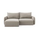 Divano angolare grigio tortora allungabile/con contenitore (con penisola a sinistra/con chaise lounge) con rivestimento in velluto Kalena – Makamii