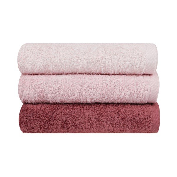 Set di 3 asciugamani rosa, 90 x 50 cm - Unknown-image-3