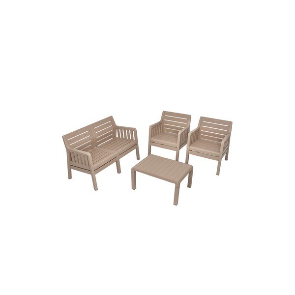 Set da giardino beige per 4 persone Lara - Floriane Garden