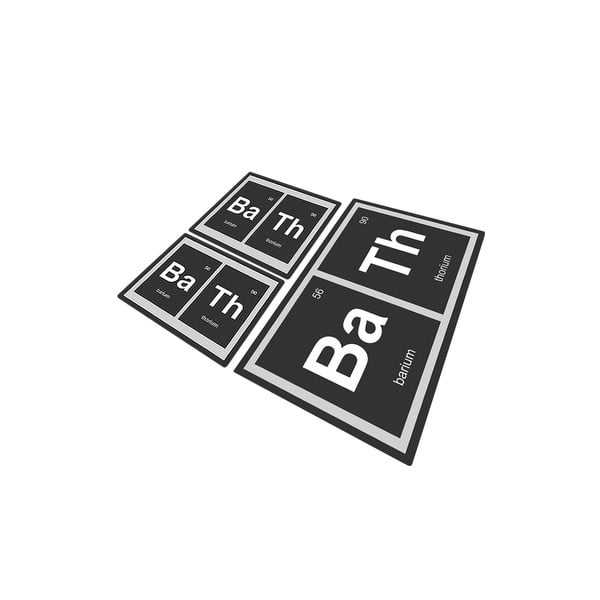 Set di tappetini per il bagno neri 3 pz 60x100 cm Barium – Foutastic