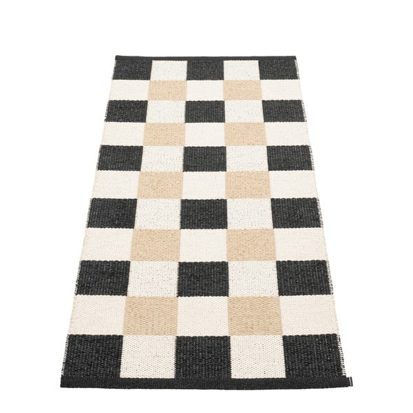 Passatoia da interno/esterno nera/color crema 70x160 cm Pix Black Vanilla – Pappelina