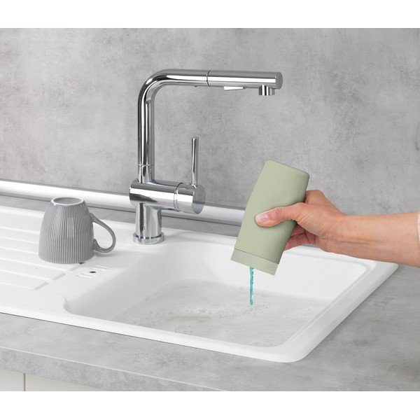 Distributore di sapone in silicone verde Easy Squeez-e - Wenko-image-1