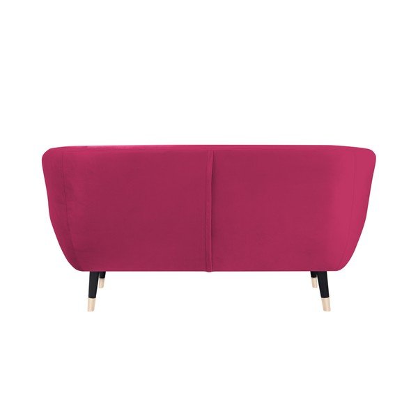 Divano rosa con gambe nere Amelie, 158 cm - Mazzini Sofas-image-4