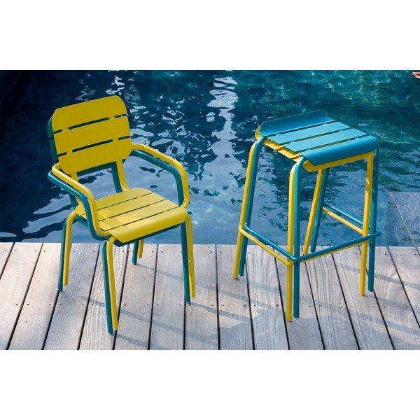 Set di 4 sedie da giardino in metallo blu Alicante - Ezeis-image-1