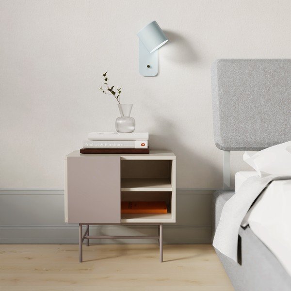 Comodino beige/color crema opaco con ripiani Nube – Teulat-image-1