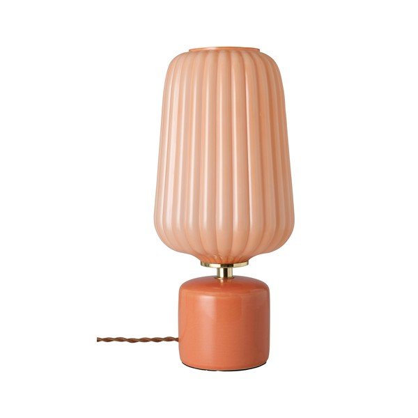 Lampada da tavolo color salmone in vetro (altezza totale 40 cm) Daria – Ellos Home