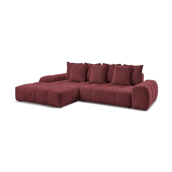Divano angolare burgundy allungabile e con contenitore (penisola a sinistra/chaise lounge) con rivestimento in ciniglia Everest – Bobochic Paris-image-3