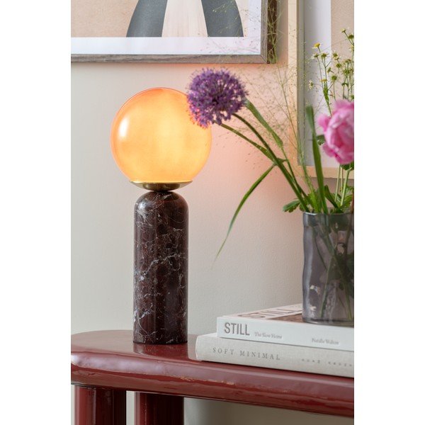 Lampada da tavolo burgundy in marmo (altezza totale 38 cm) Lazio Sphere – Leitmotiv-image-1