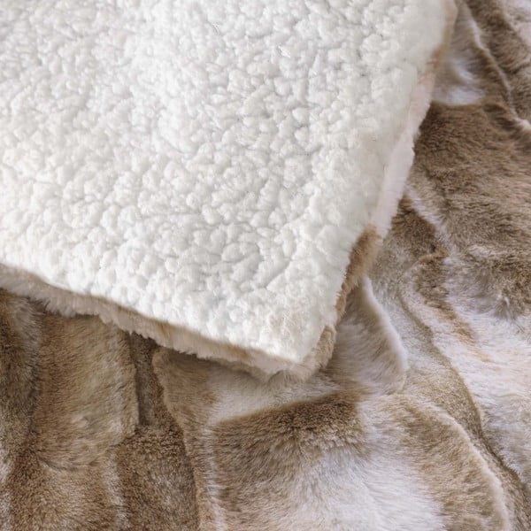 Coperta beige in pelliccia finta 180x220 cm Cheyenne – douceur d'intérieur-image-3