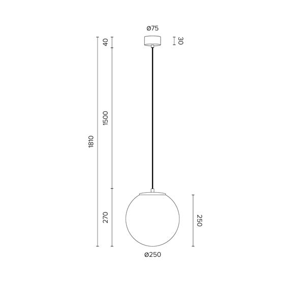 Lampada a sospensione bianca con attacco color oro TSUKI M, ⌀ 25 cm Tsuki - Sotto Luce-image-3