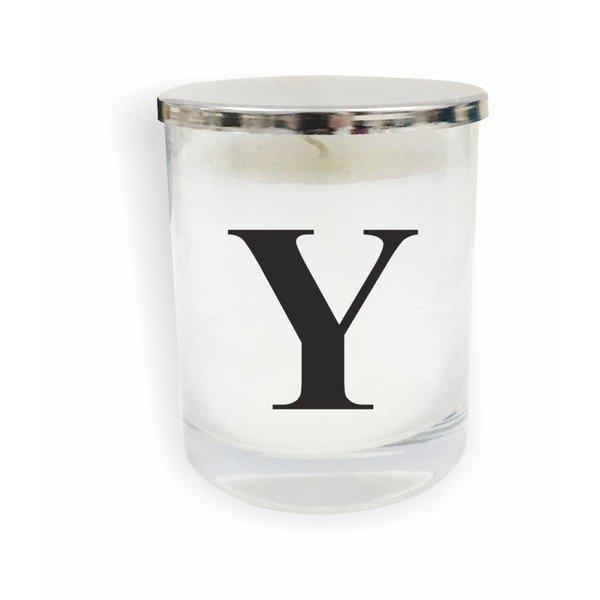 Bílo-černá svíčka North Carolina Scandinavian Home Decors Monogram Glass Candle Y