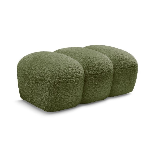 Poggiapiedi verde con rivestimento in bouclé Hippolyte – Bobochic Paris-image-3