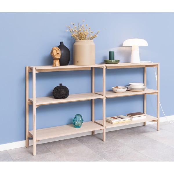 Libreria di colore naturale con effetto rovere 169x88x30 cm Braidwood – Actona-image-1