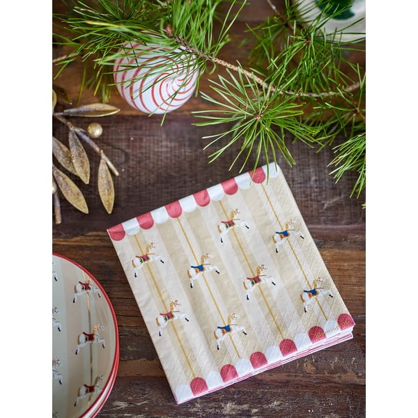 Set di tovaglioli in carta 20 pz 33x33 cm Merry-go-round – Bloomingville-image-1