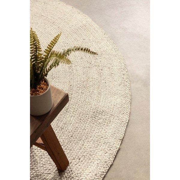 Tappeto rotondo color crema in iuta reversibile/tessuto a mano ø 100 cm Braided – Hanse Home-image-2