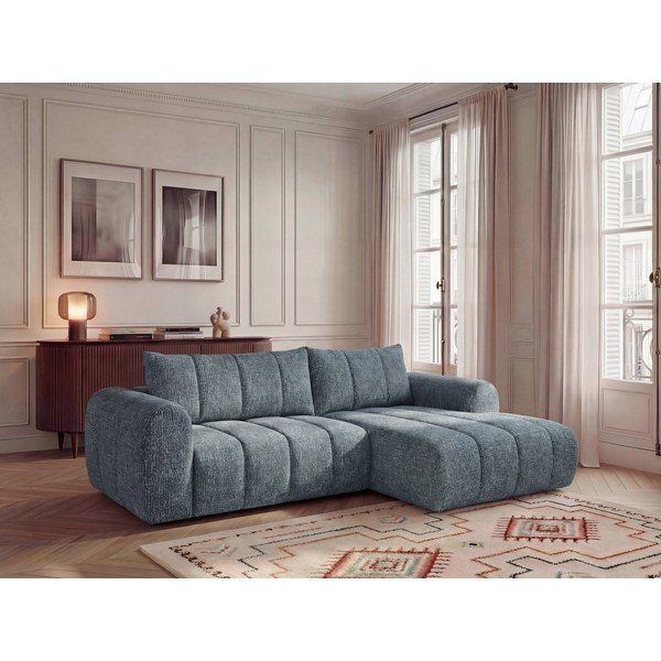 Divano angolare blu (con penisola a destra/con chaise lounge) Nesty – Bobochic Paris-image-1