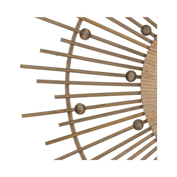 Specchio da parete con cornice in bambù ø 70 cm Sol - Ixia-image-1