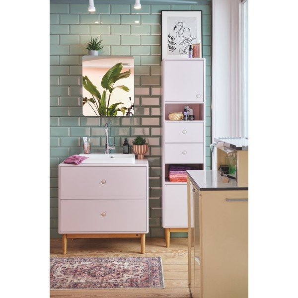 Mobile bagno sospeso rosa con specchio 50x58 cm Color Bath - Tom Tailor-image-1