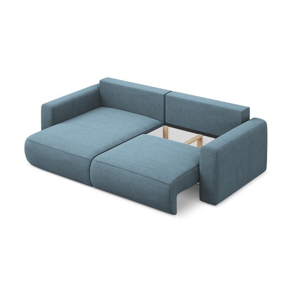 Divano angolare azzurro allungabile/con contenitore (con penisola a sinistra/con chaise lounge) Kapua – Makamii-image-3