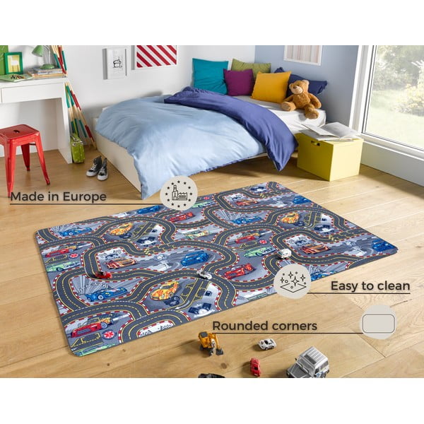 Tappeto da gioco per bambini blu 160x240 cm Race Track – Hanse Home-image-2