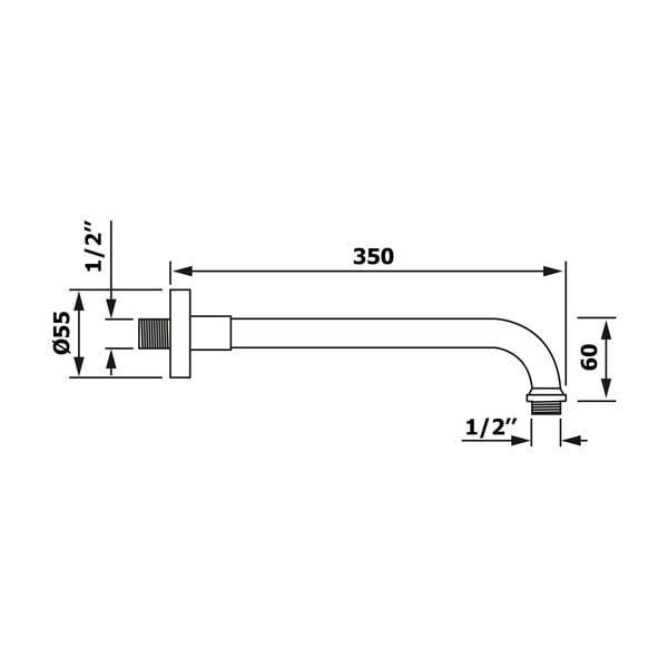 Componente per attacco doccia in ottone in nero opaco Aqualine  – Sapho-image-1
