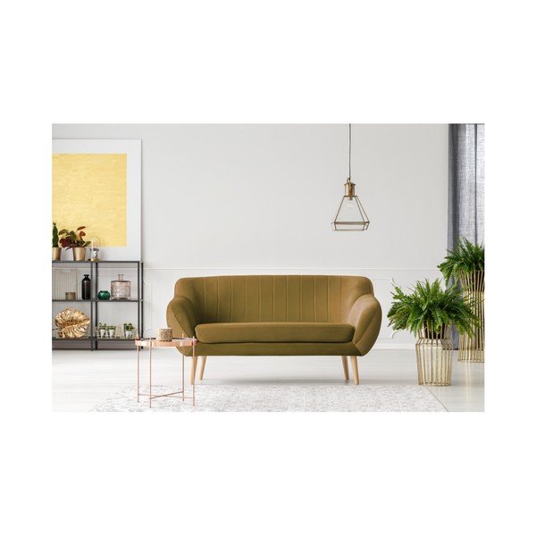 Divano a due posti giallo senape Benito - Mazzini Sofas-image-4