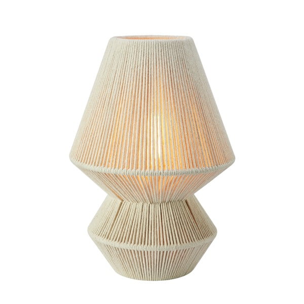 Lampada da tavolo di colore naturale con paralume in tessuto (altezza totale 34 cm) Razzo – Markslöjd