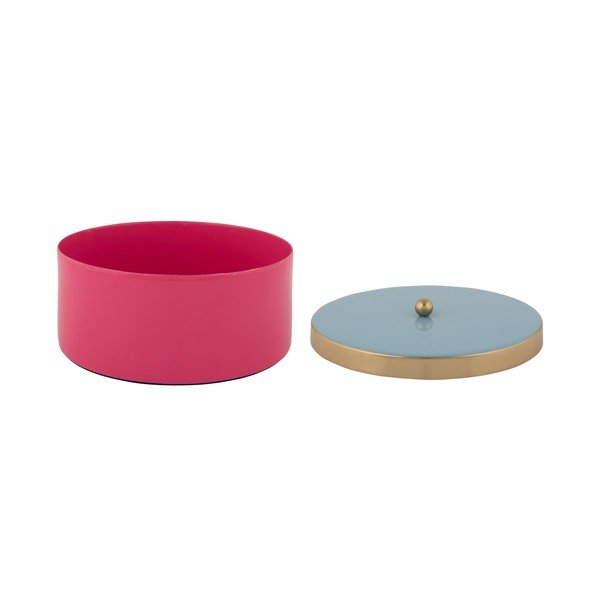 Scatola decorativa rosa in metallo ø 16x6 cm Double Funky – PT LIVING-image-2