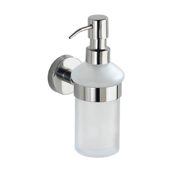 Dispenser di sapone in vetro a parete in argento lucido 200 ml Bosio - Wenko