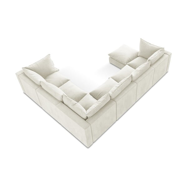 Divano angolare beige (con penisola a destra/a U) Manao – Makamii-image-3