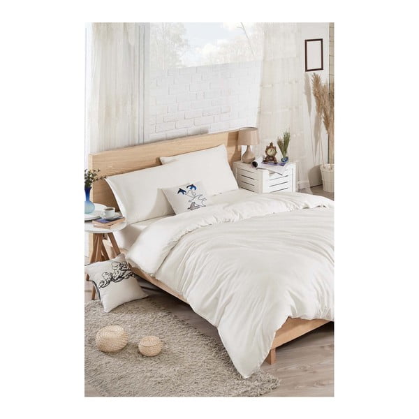 Set di biancheria da letto matrimoniale in cotone con lenzuolo Amalia, 200 x 220 cm - Mijolnir